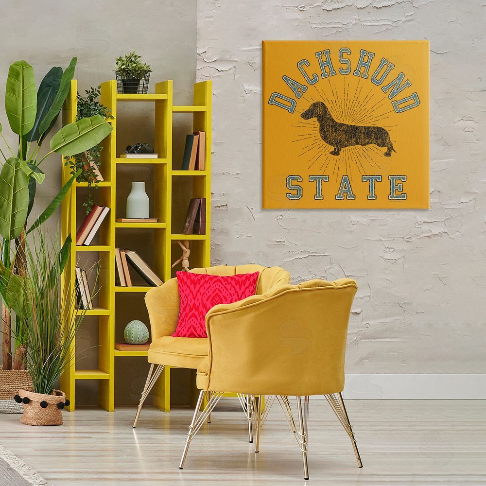 Spirit Animals/Life Is High Vintage Dachshund State Canvas Wall Art Print in Room