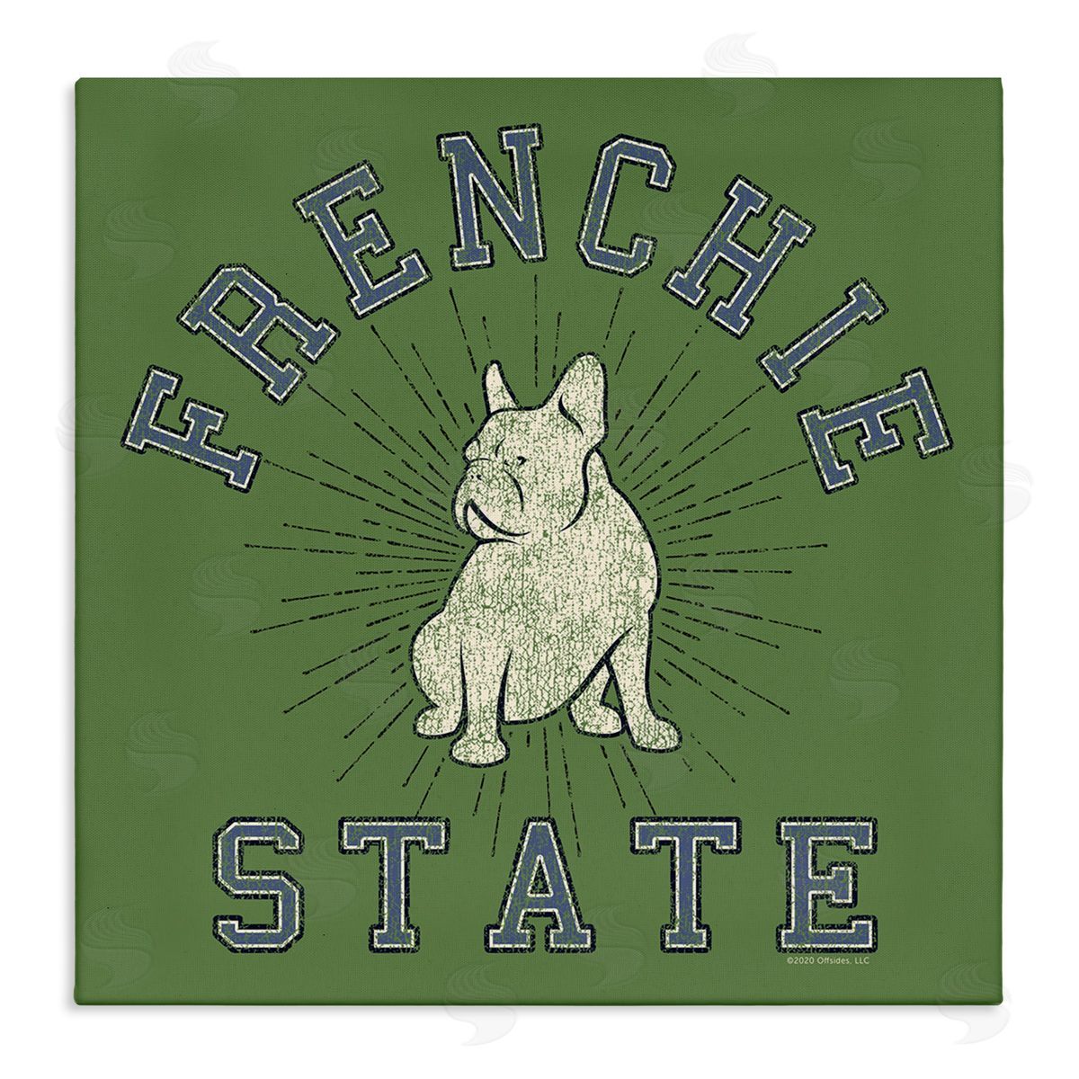 Spirit Animals/Life Is High Vintage Frenchie State Canvas Wall Art Print