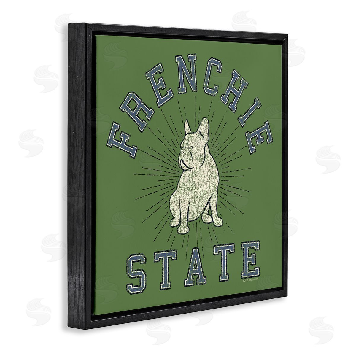 Spirit Animals/Life Is High Vintage Frenchie State Black Floating Frame Canvas Wall Art Print