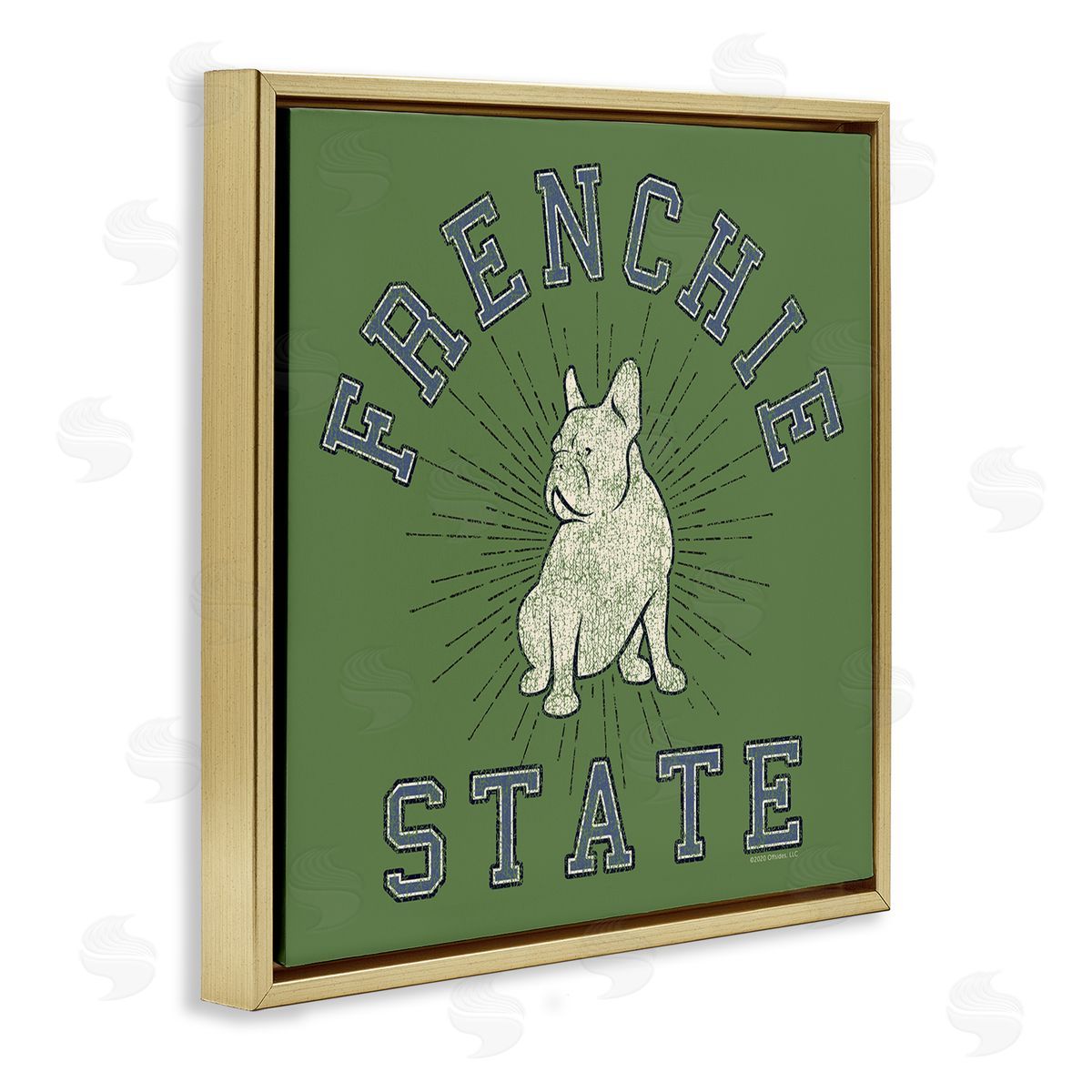 Spirit Animals/Life Is High Vintage Frenchie State Gold Floating Frame Canvas Wall Art Print