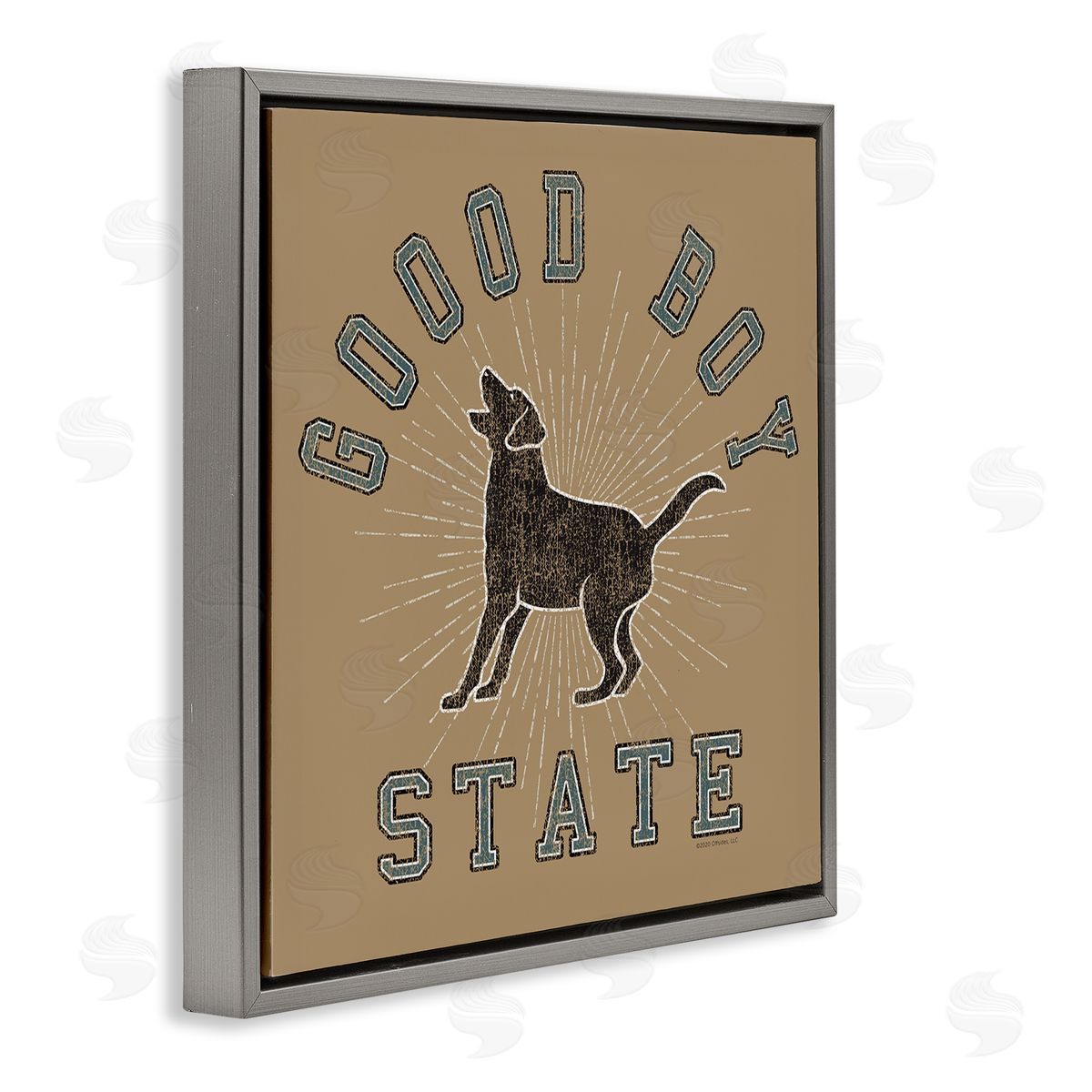 Spirit Animals/Life Is High Vintage Good Boy State Gray Floating Frame Canvas Wall Art Print