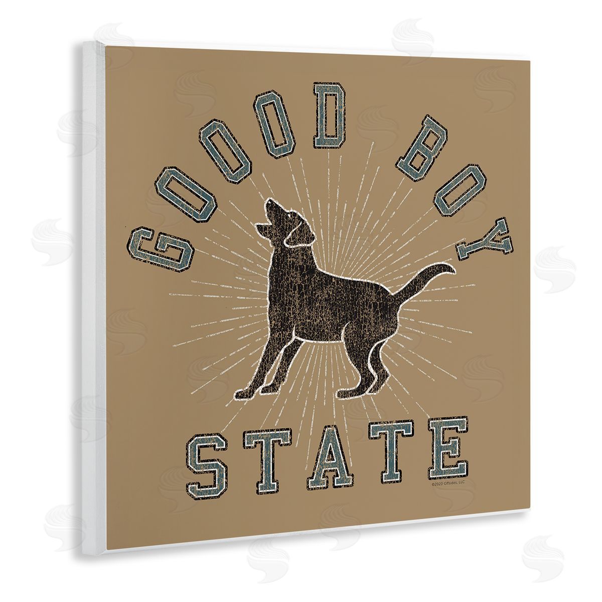 Spirit Animals/Life Is High Vintage Good Boy State Wooden Wall Plaque Art Print