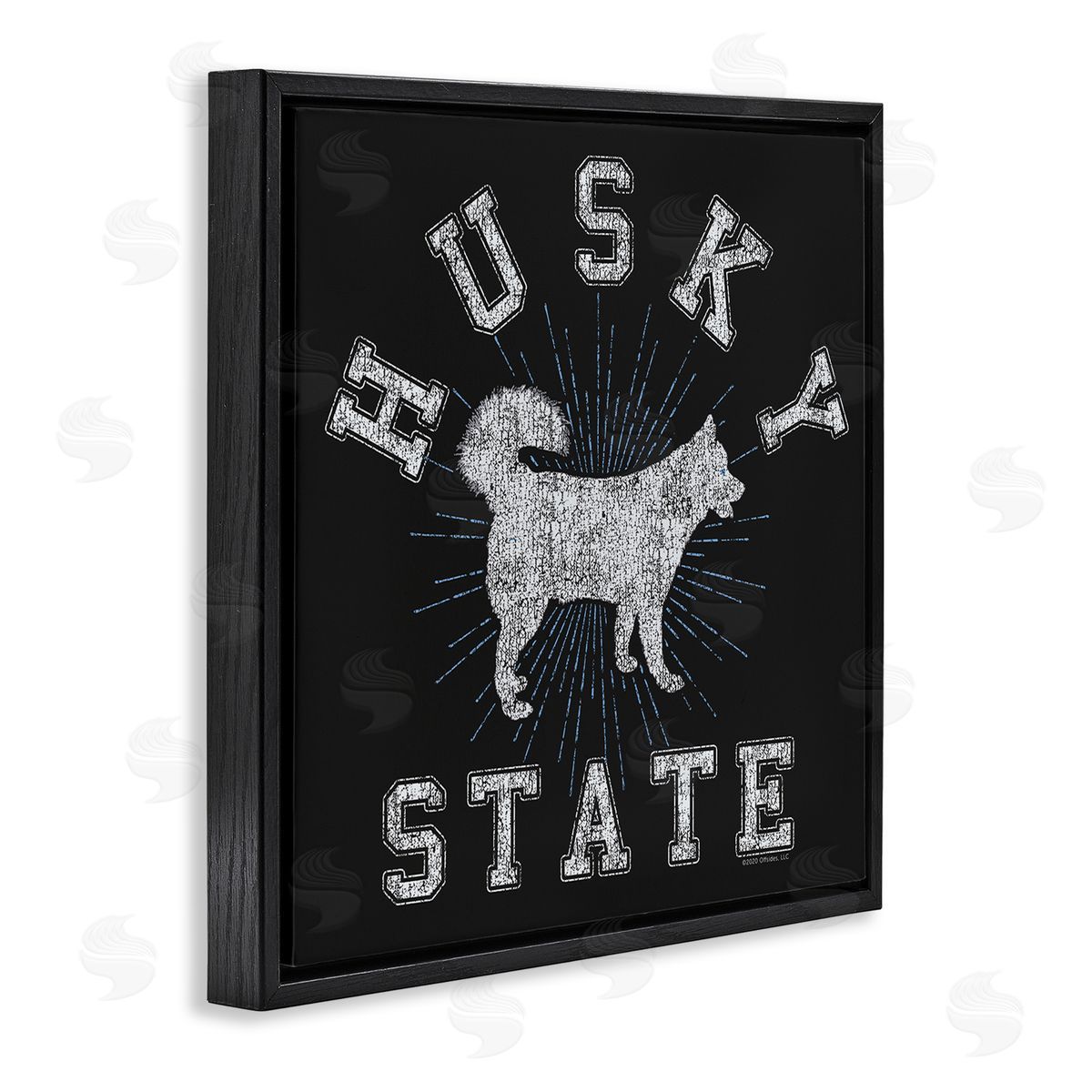 Spirit Animals/Life Is High Vintage Husky State Black Floating Frame Canvas Wall Art Print