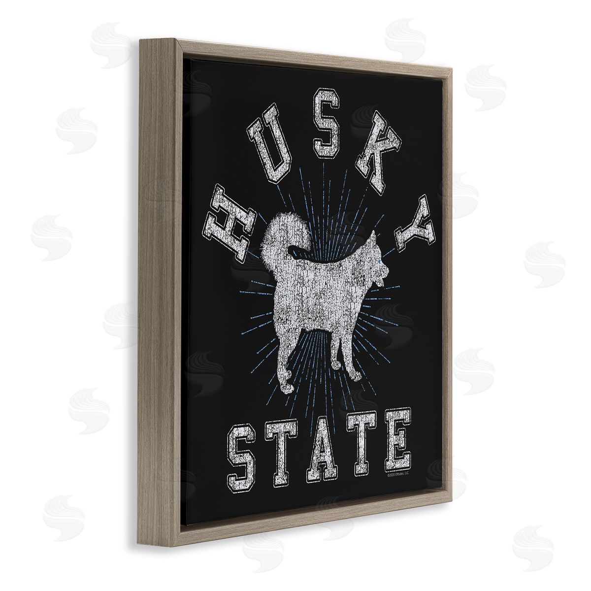 Spirit Animals/Life Is High Vintage Husky State Brown Floating Frame Canvas Wall Art Print