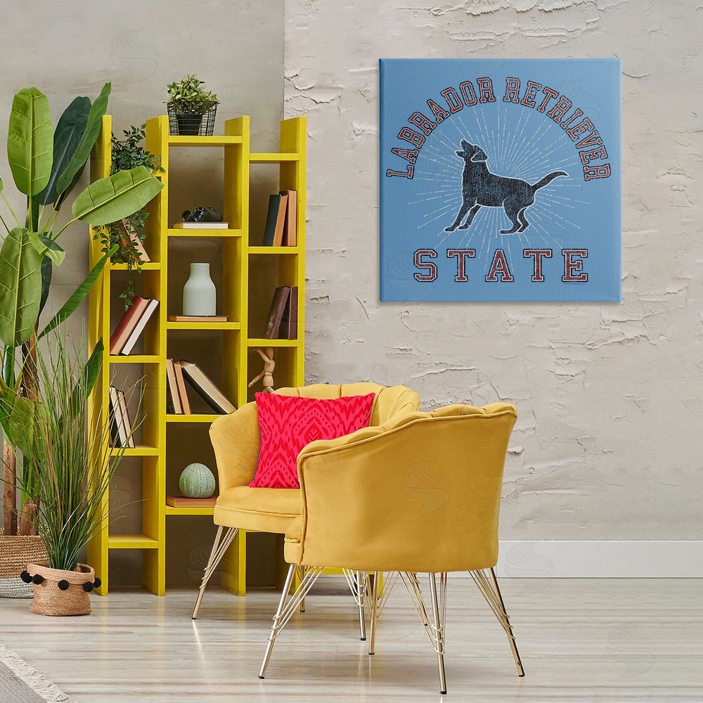 Spirit Animals/Life Is High Varsity Labrador State Canvas Wall Art Print in Room