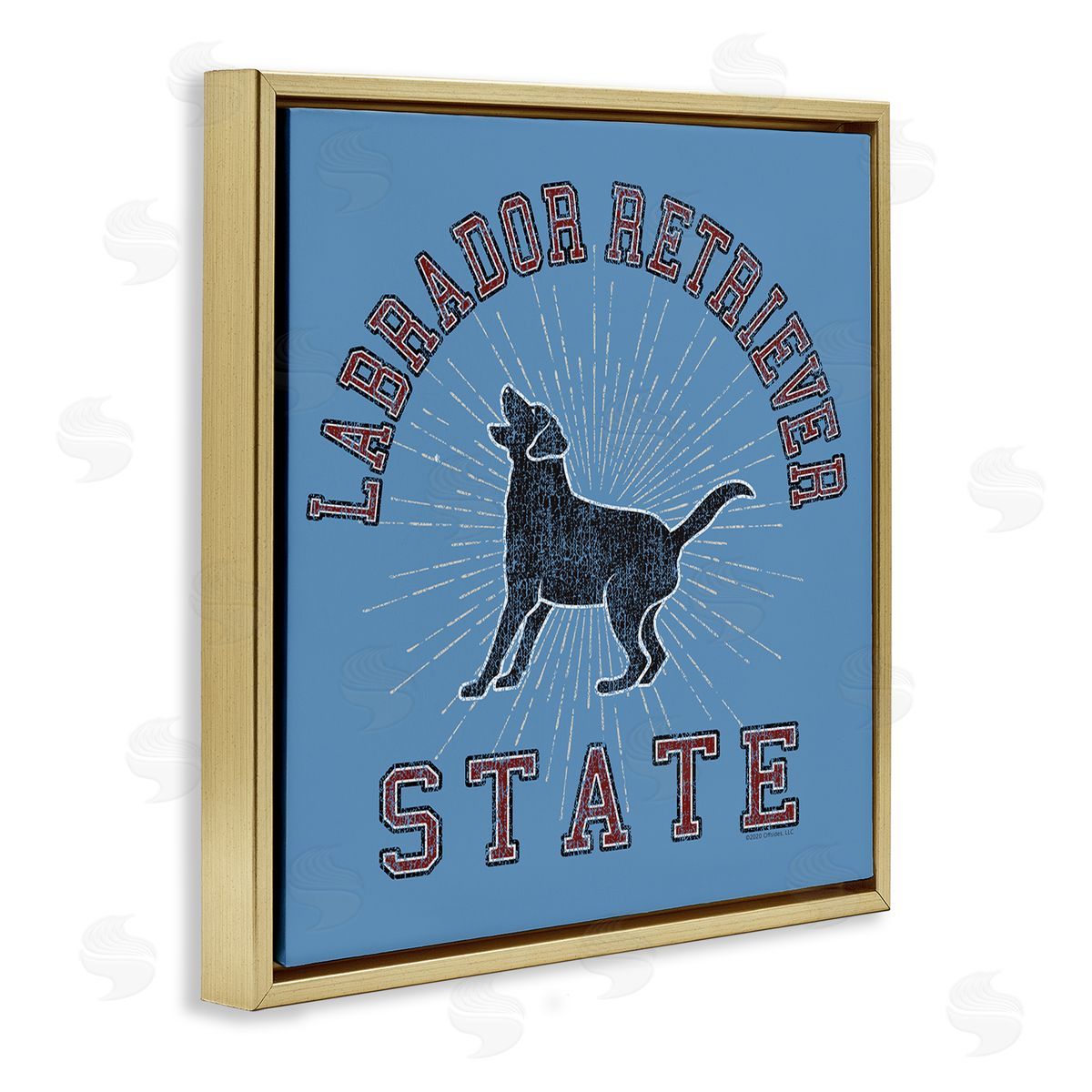 Spirit Animals/Life Is High Varsity Labrador State Gold Floating Frame Canvas Wall Art Print