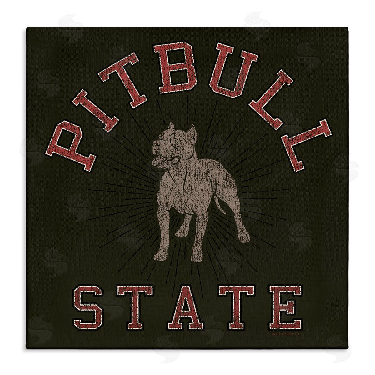 Spirit Animals/Life Is High Vintage Pitbull State Canvas Wall Art Print