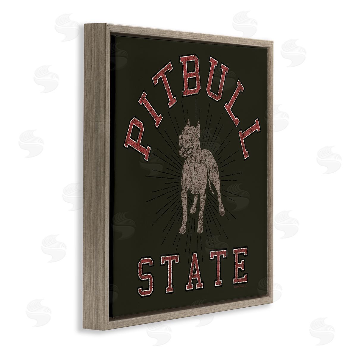 Spirit Animals/Life Is High Vintage Pitbull State Brown Floating Frame Canvas Wall Art Print