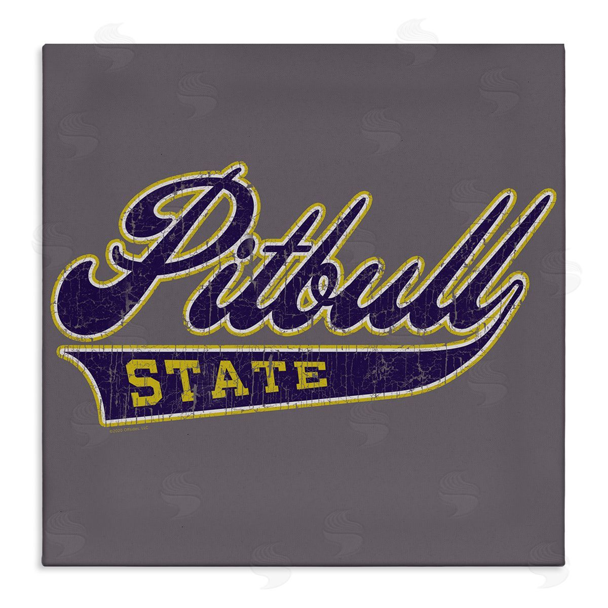 Spirit Animals/Life Is High Varsity Style Pitbull State Canvas Wall Art Print
