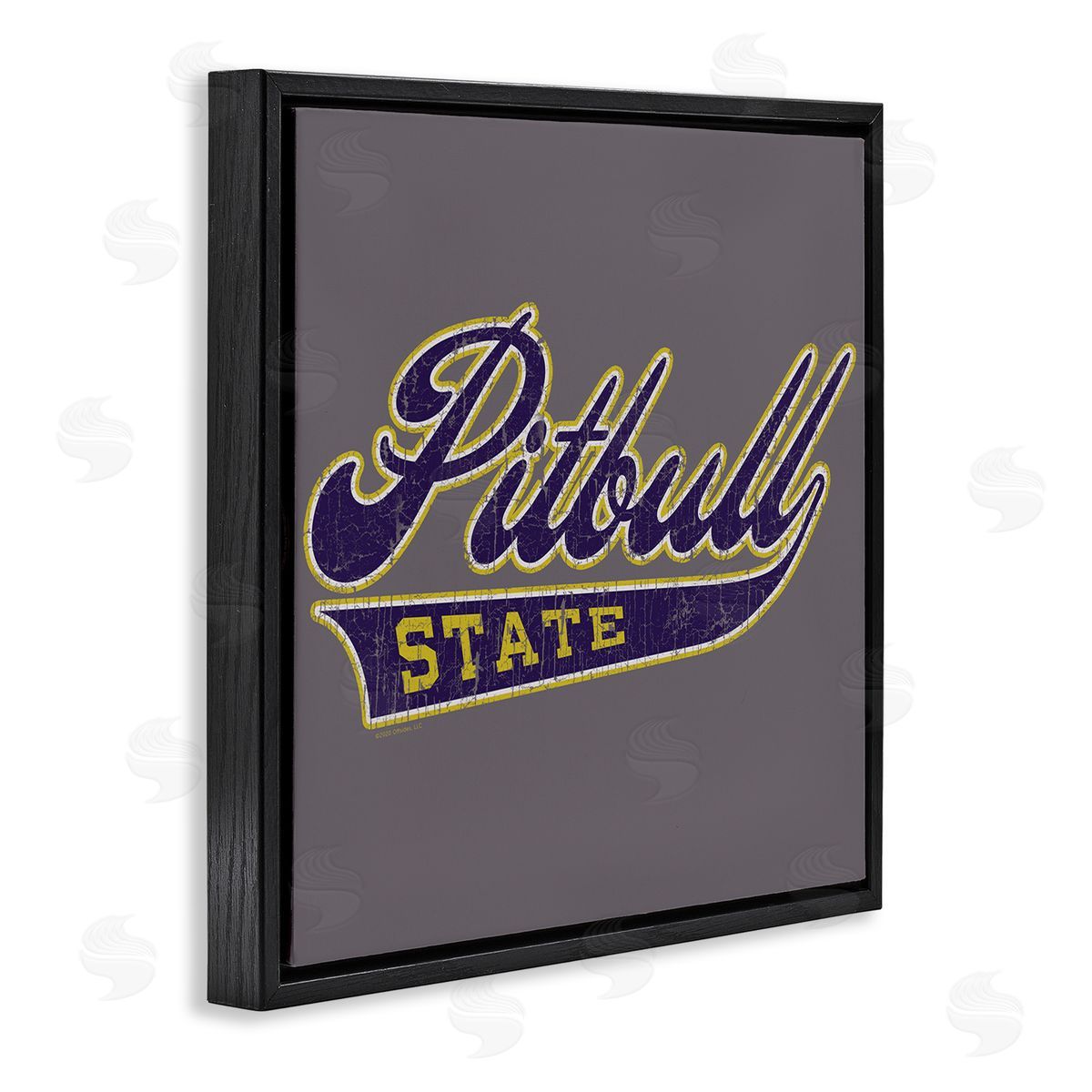 Spirit Animals/Life Is High Varsity Style Pitbull State Black Floating Frame Canvas Wall Art Print