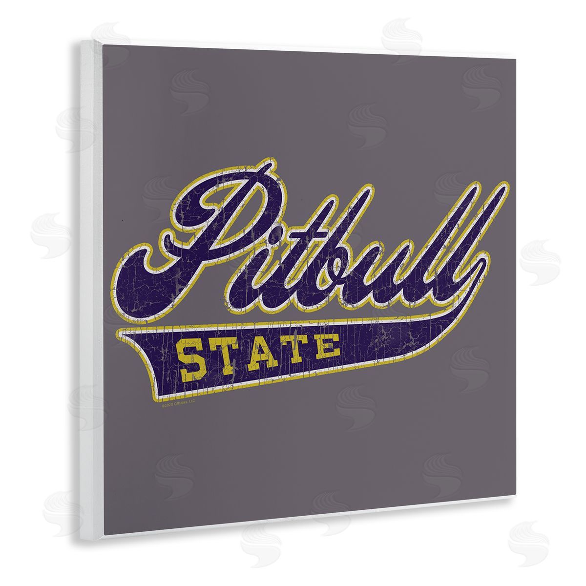 Spirit Animals/Life Is High Varsity Style Pitbull State Wooden Wall Plaque Art Print