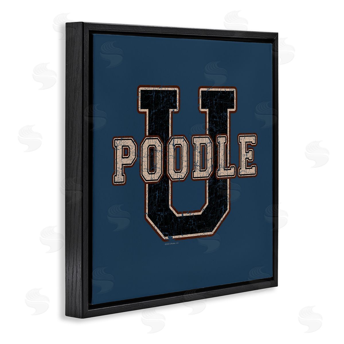 Spirit Animals/Life Is High Varsity Poodle U Black Floating Frame Canvas Wall Art Print