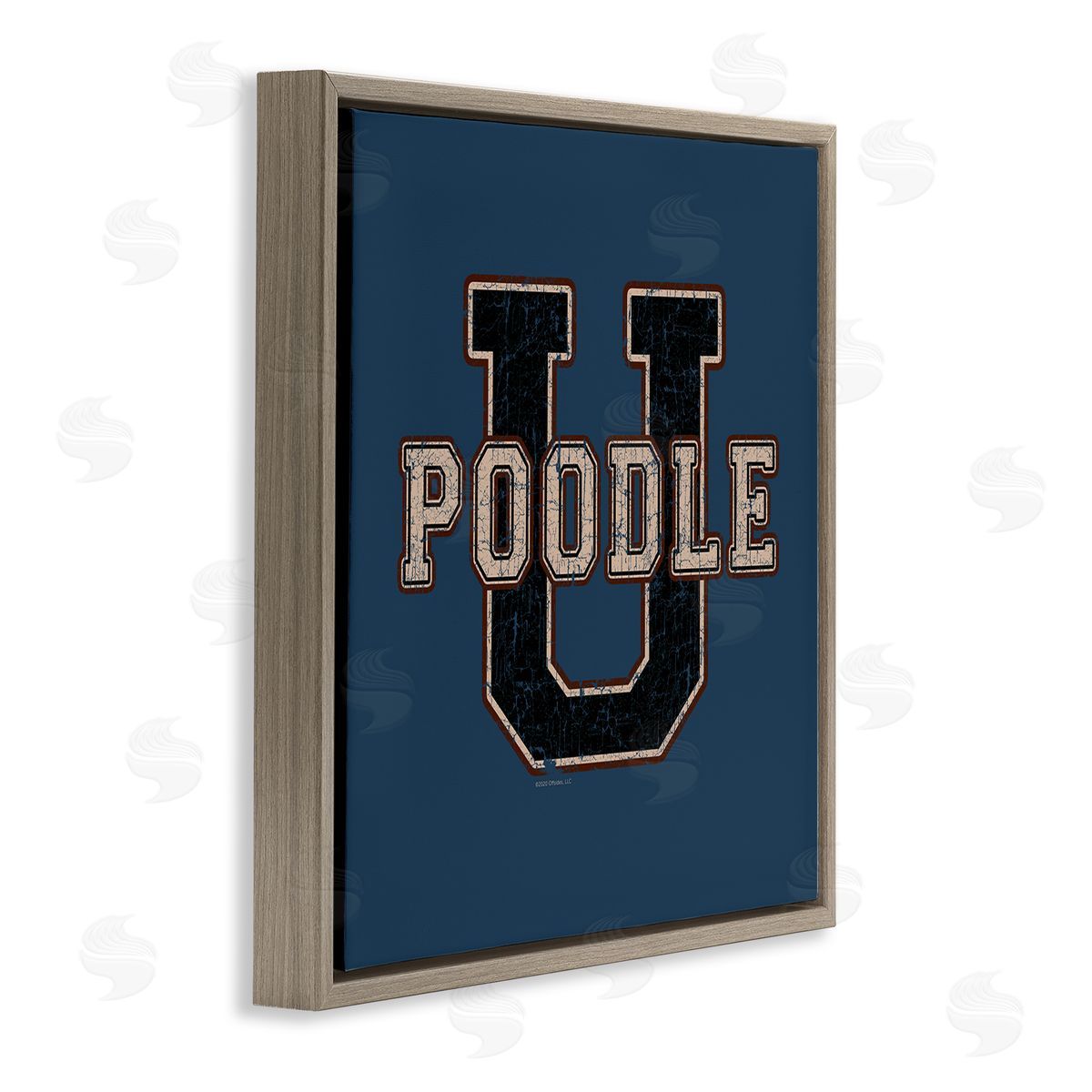 Spirit Animals/Life Is High Varsity Poodle U Brown Floating Frame Canvas Wall Art Print