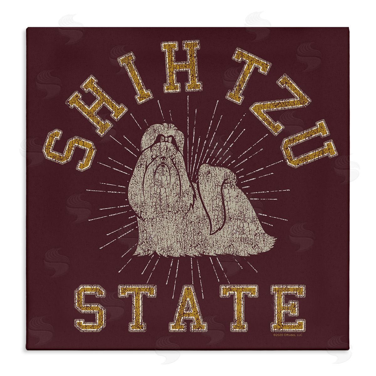 Spirit Animals/Life Is High Shih Tzu State Varsity Canvas Wall Art Print