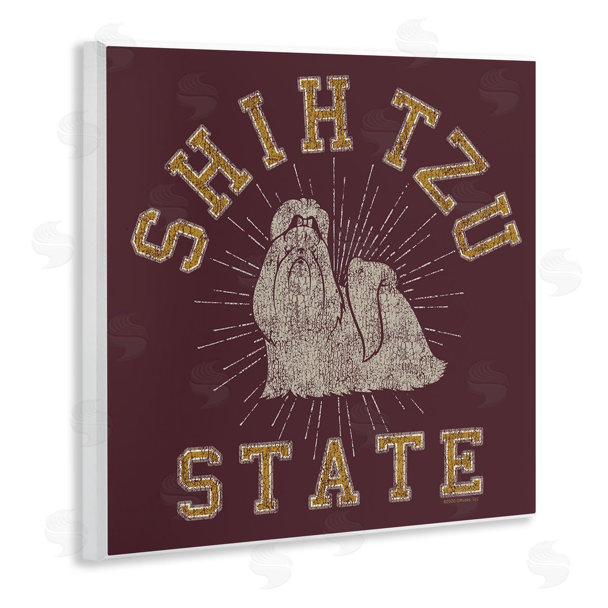 Spirit Animals/Life Is High Shih Tzu State Varsity Wooden Wall Plaque Art Print