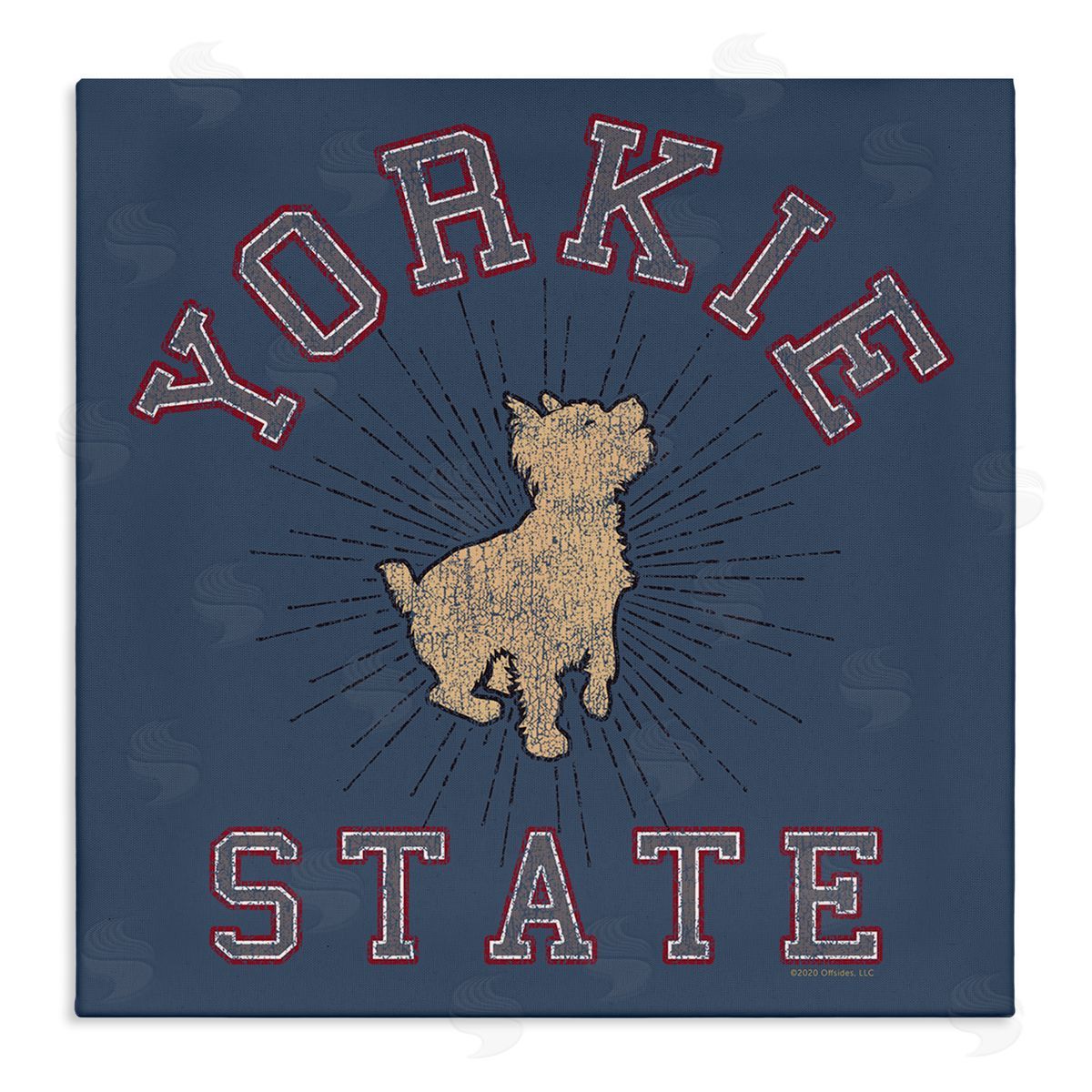 Spirit Animals/Life Is High Varsity Yorkie State Canvas Wall Art Print