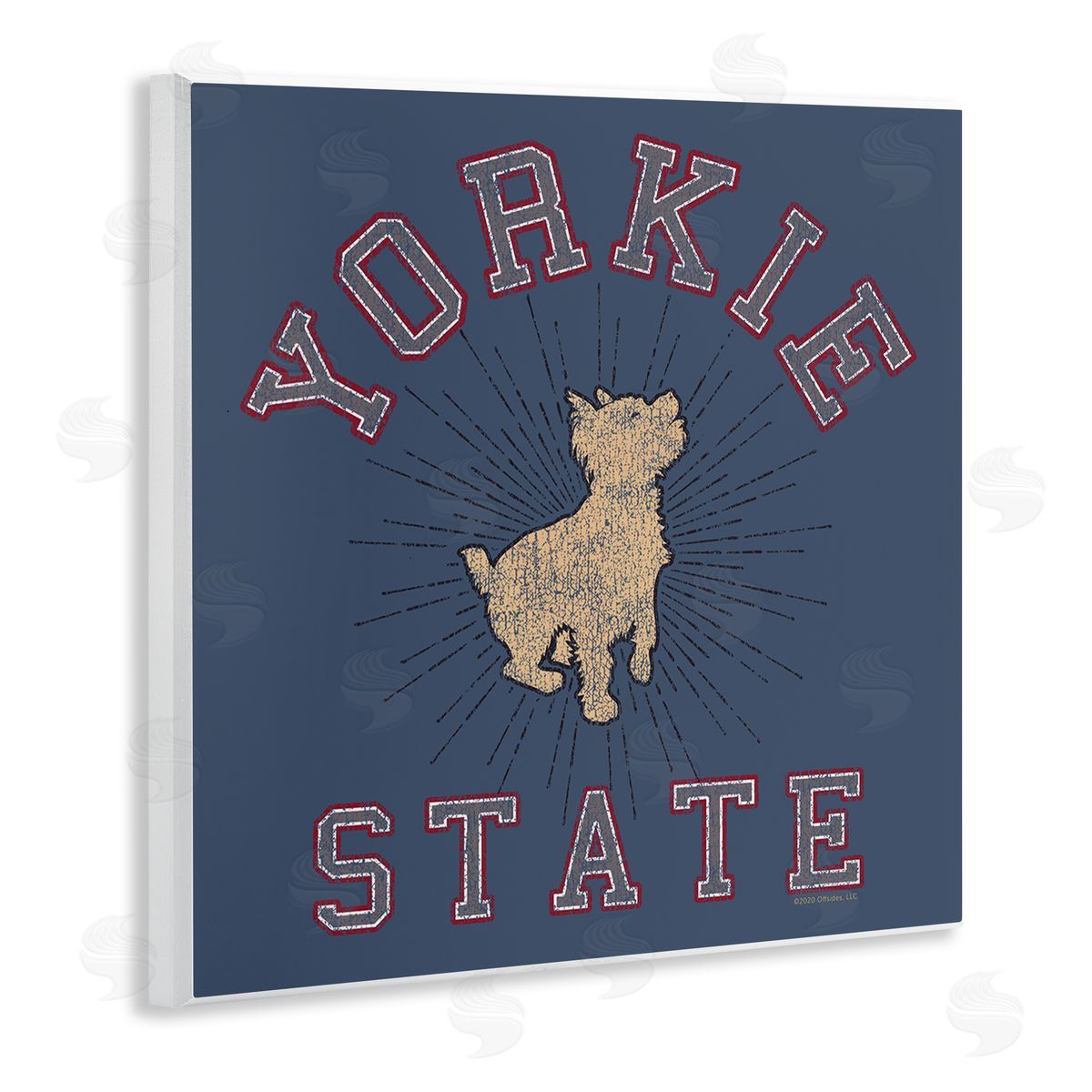 Spirit Animals/Life Is High Varsity Yorkie State Wooden Wall Plaque Art Print