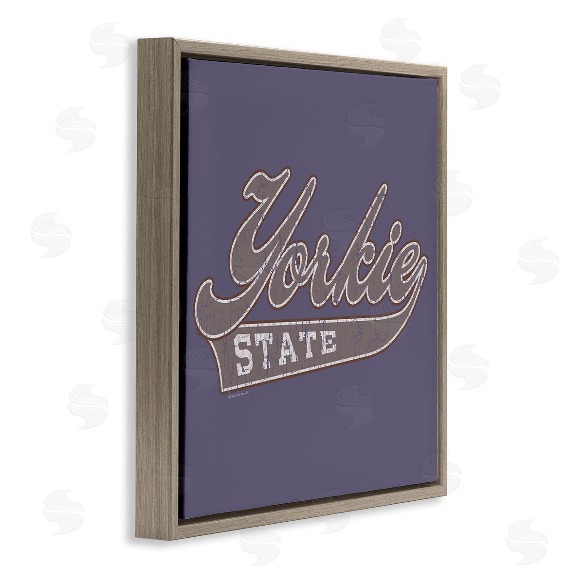 Spirit Animals/Life Is High Vintage College Yorkie State Brown Floating Frame Canvas Wall Art Print