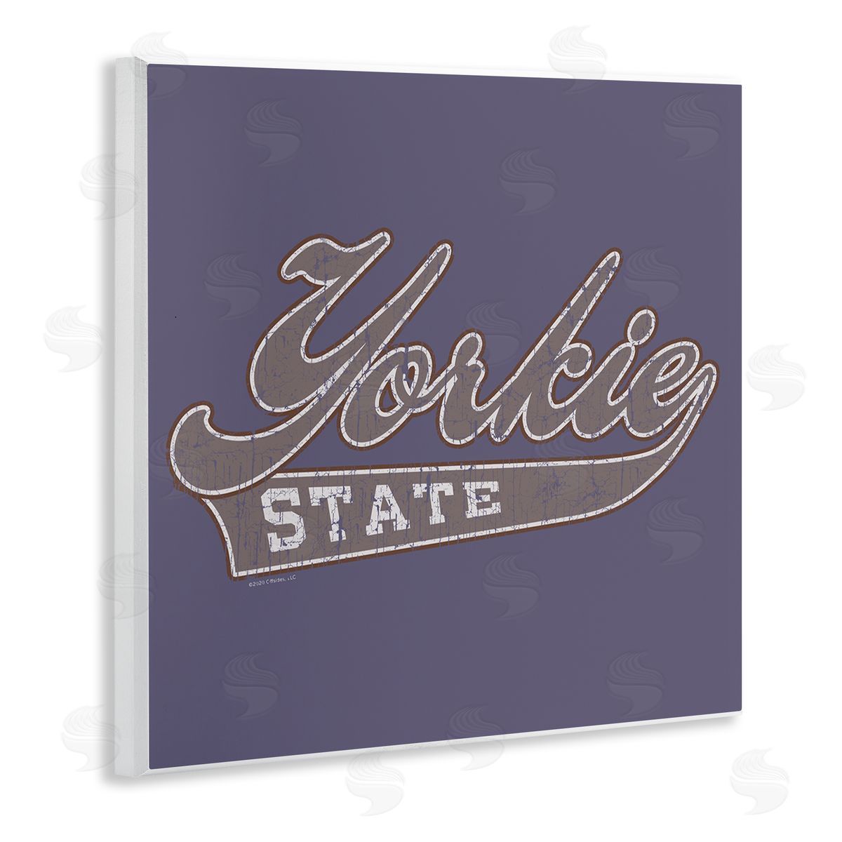 Spirit Animals/Life Is High Vintage College Yorkie State Wooden Wall Plaque Art Print