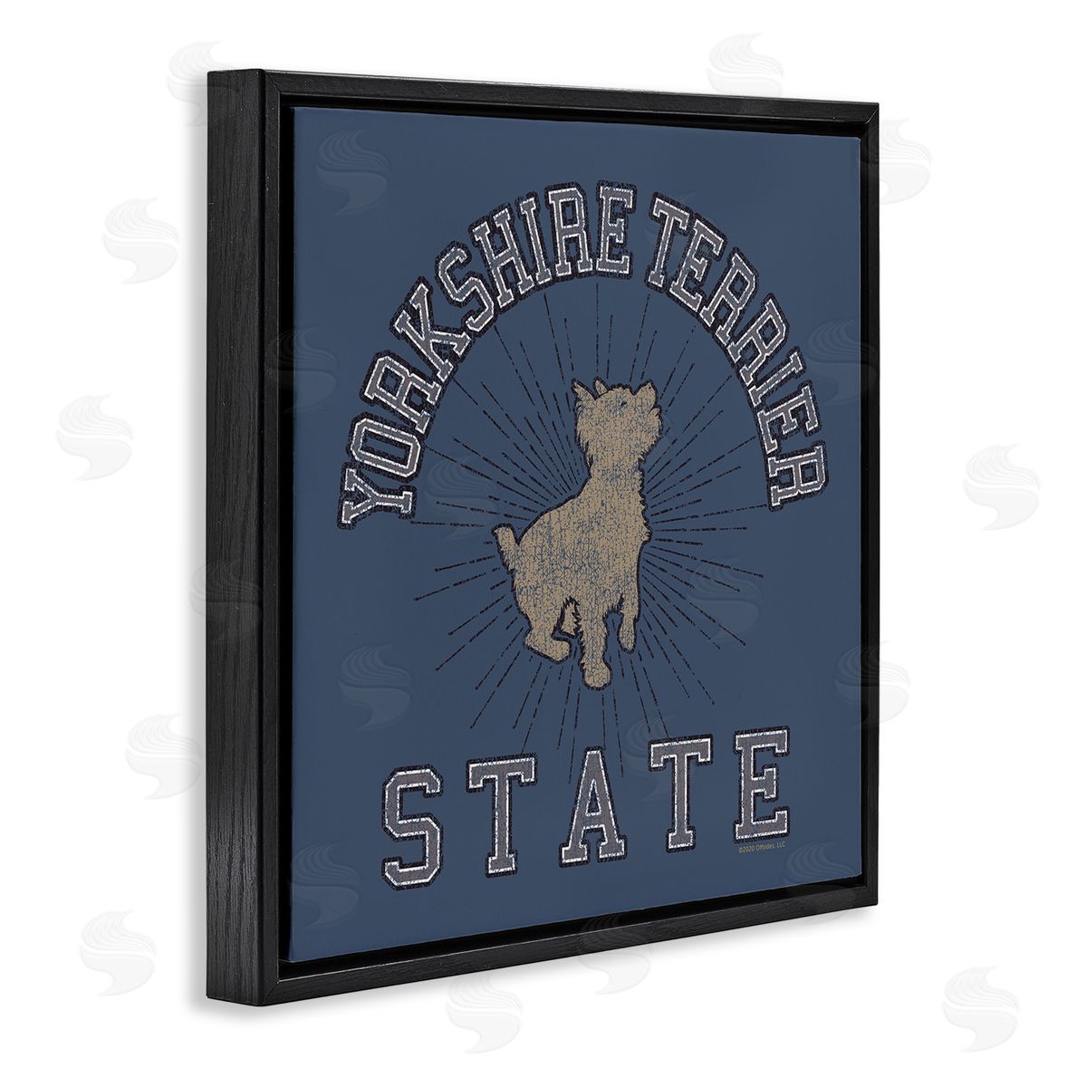 Spirit Animals/Life Is High Yorkshire Terrier State Black Floating Frame Canvas Wall Art Print