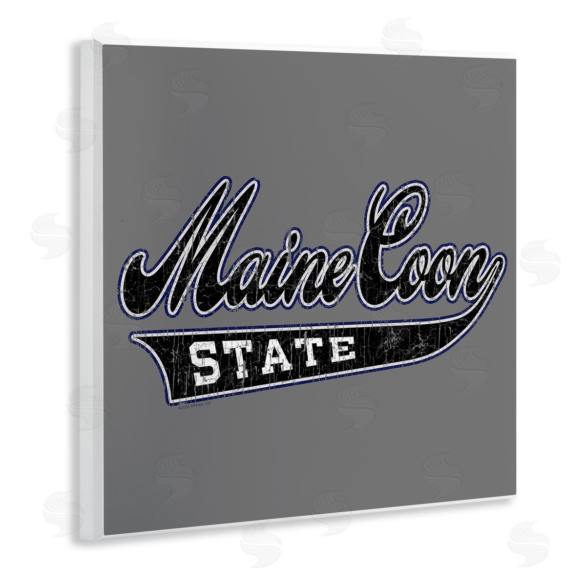 Spirit Animals/Life Is High Varsity Maine Coon State Wooden Wall Plaque Art Print