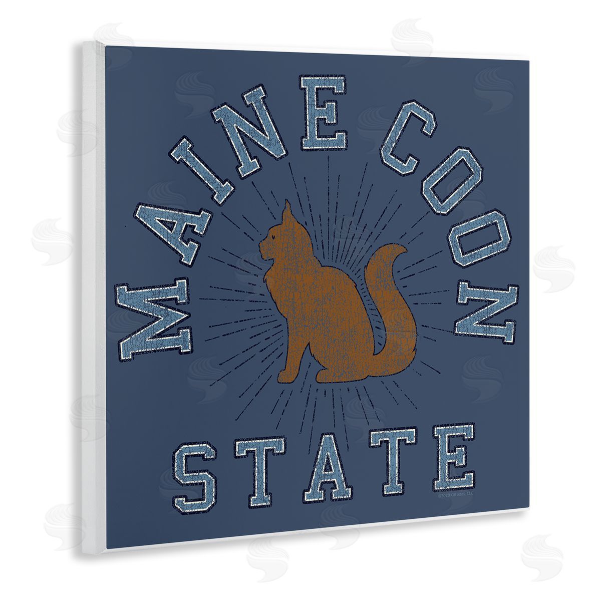 Spirit Animals/Life Is High Vintage Maine Coon State Wooden Wall Plaque Art Print