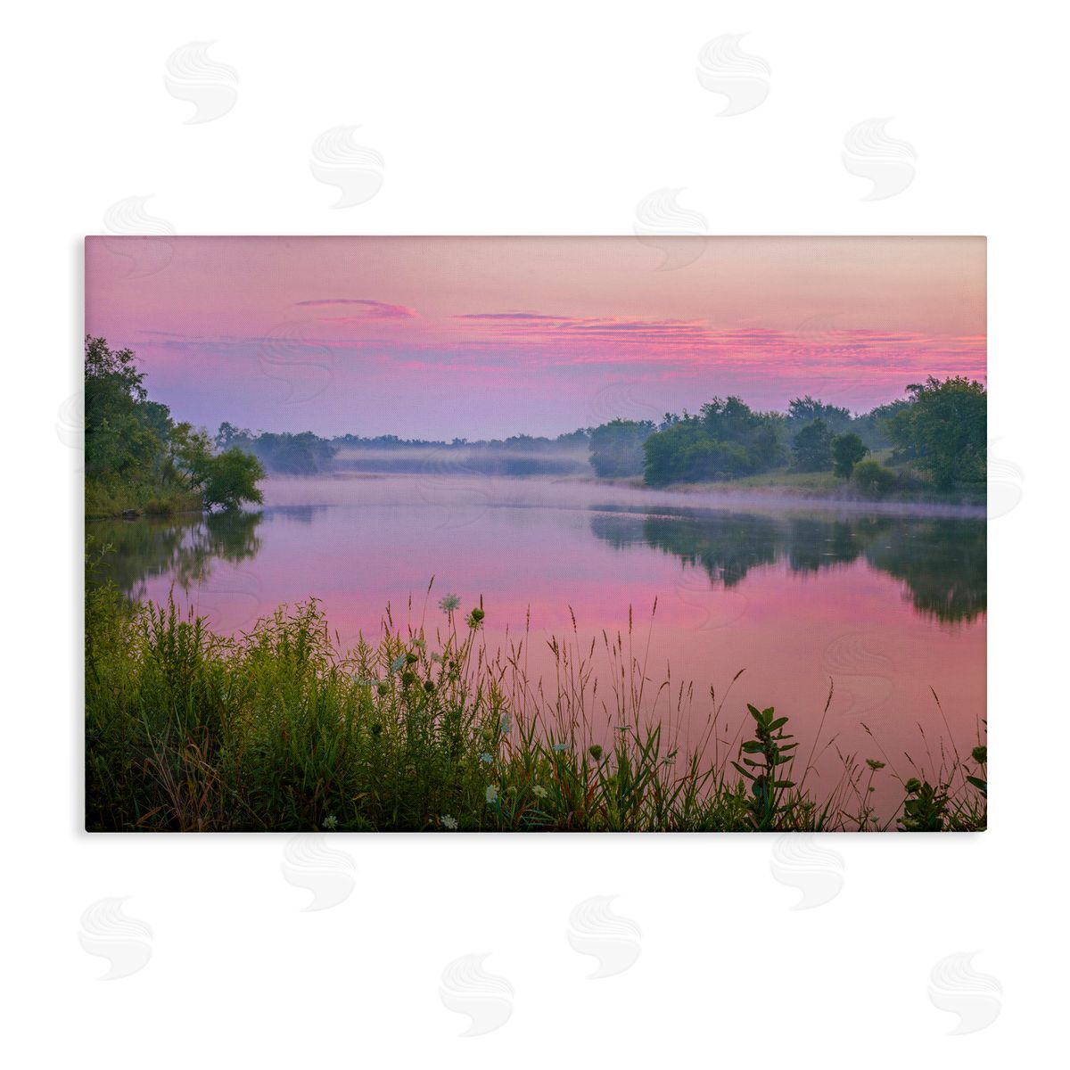 Marty Hulsebos Pink Dawn Sunrise Lake Canvas Wall Art Print