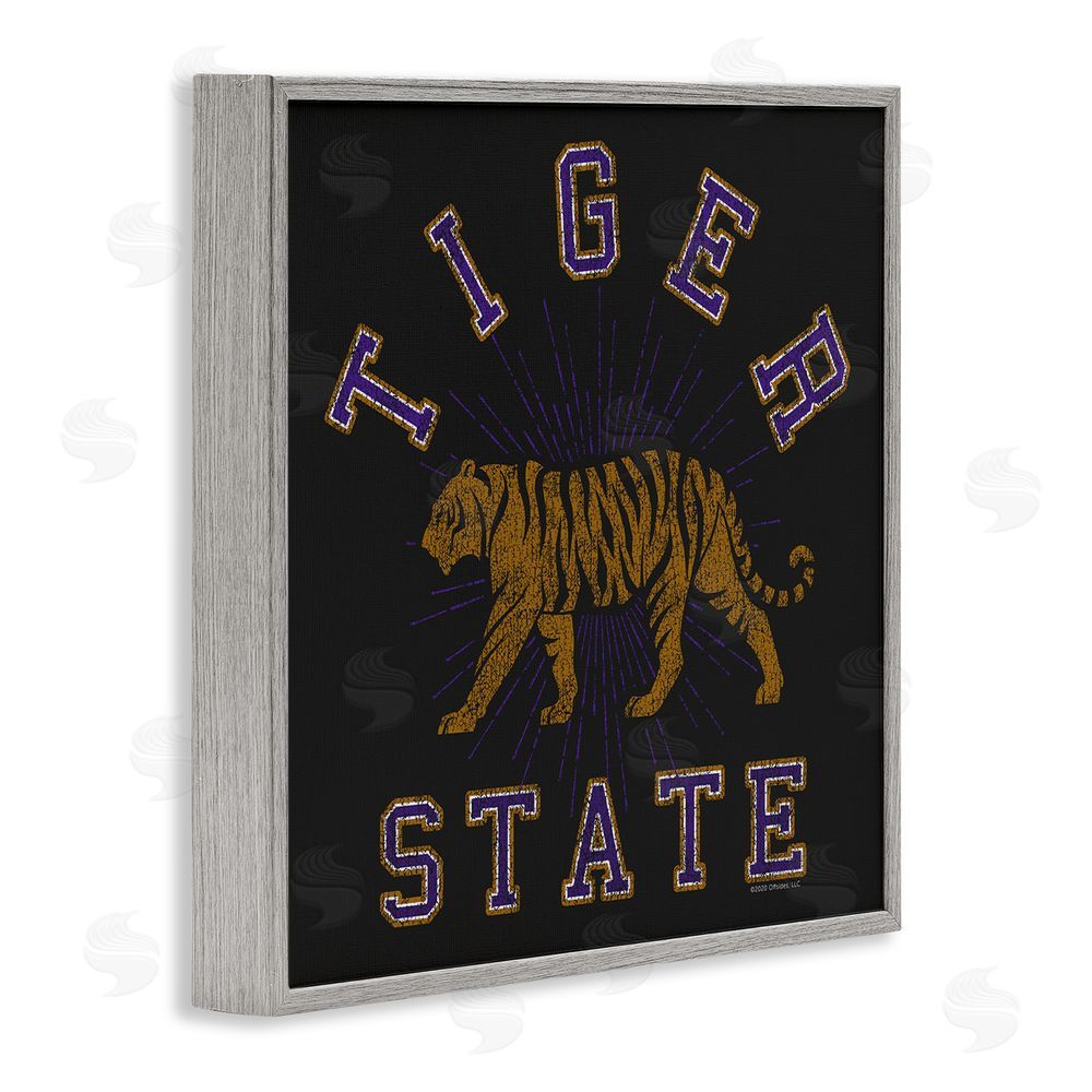 Spirit Animals/Life Is High Vintage Tiger State Gray Framed Giclee Wall Art Print