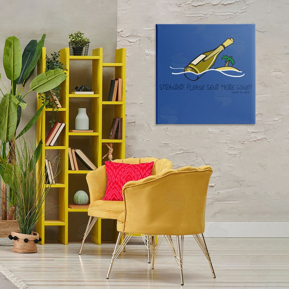 WIL Stranded Send More Wine Canvas Wall Art Print in Room