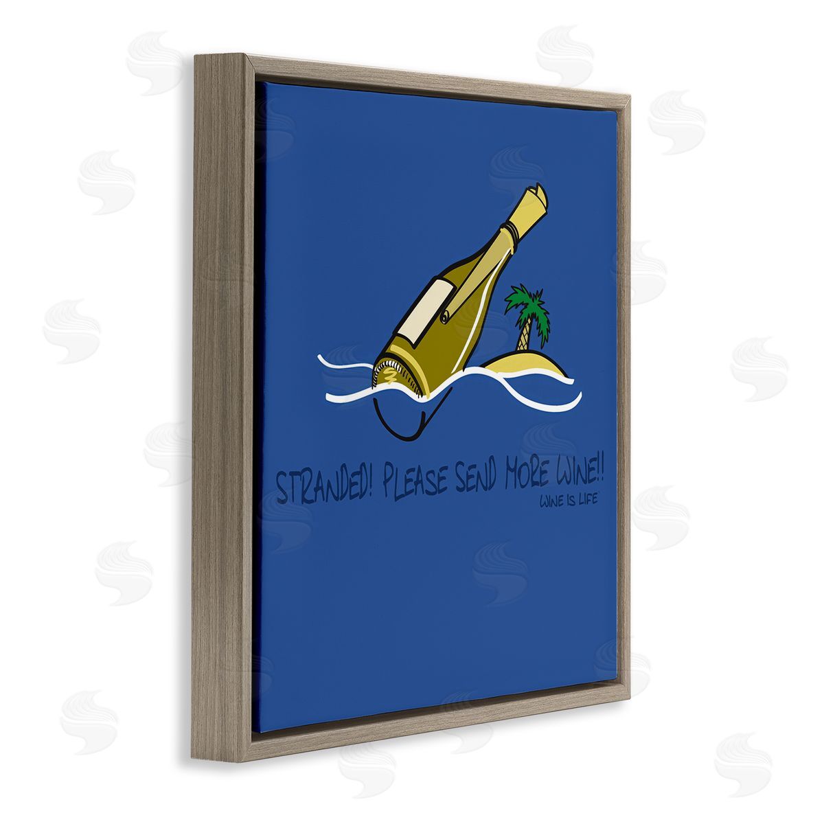 WIL Stranded Send More Wine Brown Floating Frame Canvas Wall Art Print