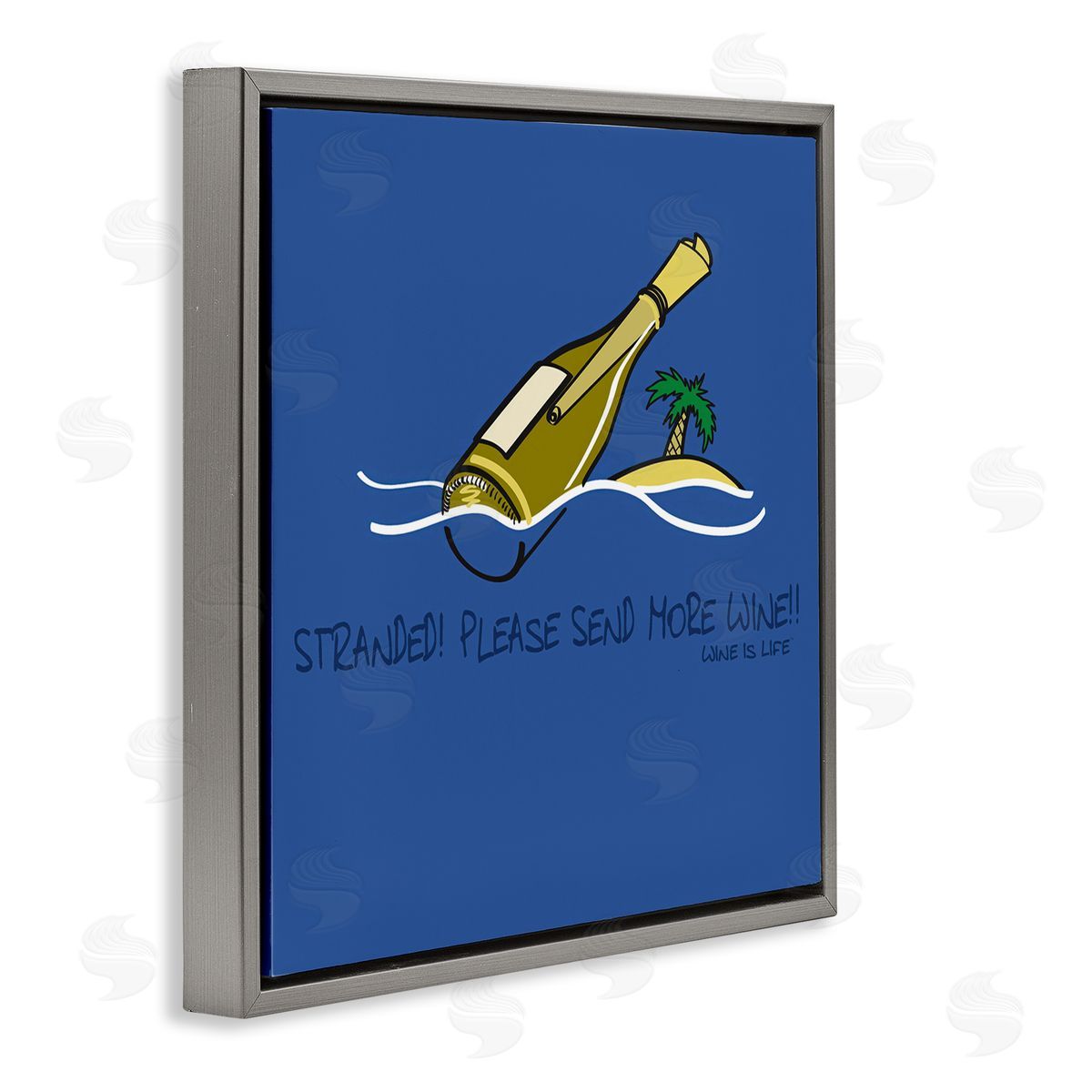 WIL Stranded Send More Wine Gray Floating Frame Canvas Wall Art Print