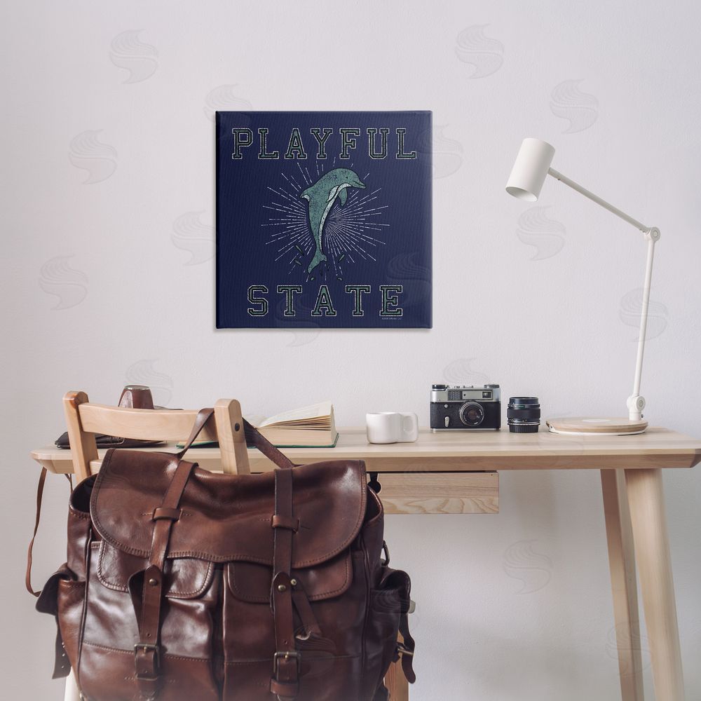 Spirit Animals/Life Is High Playful State Dolphin Canvas Wall Art Print in Room