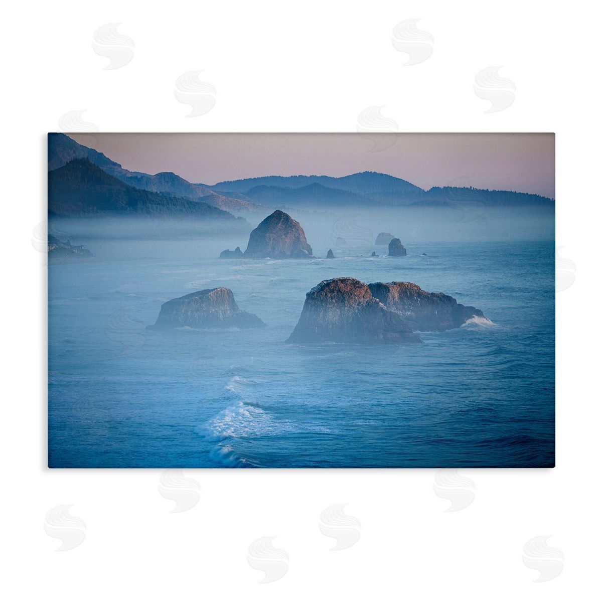 Marty Hulsebos Rocks Protruding from Sea Canvas Wall Art Print