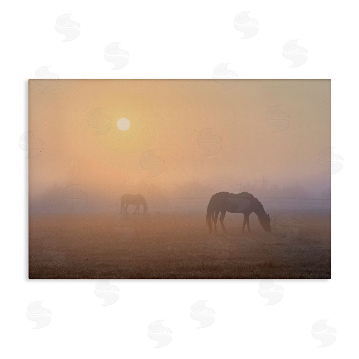 Marty Hulsebos Misty Sunlit Horses Canvas Wall Art Print