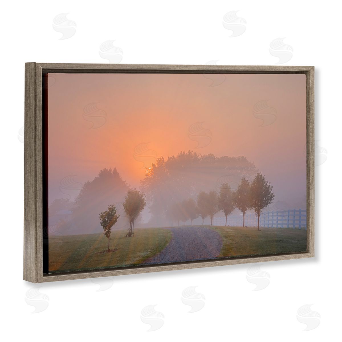 Marty Hulsebos Grove Path at Sunset Brown Floating Frame Canvas Wall Art Print