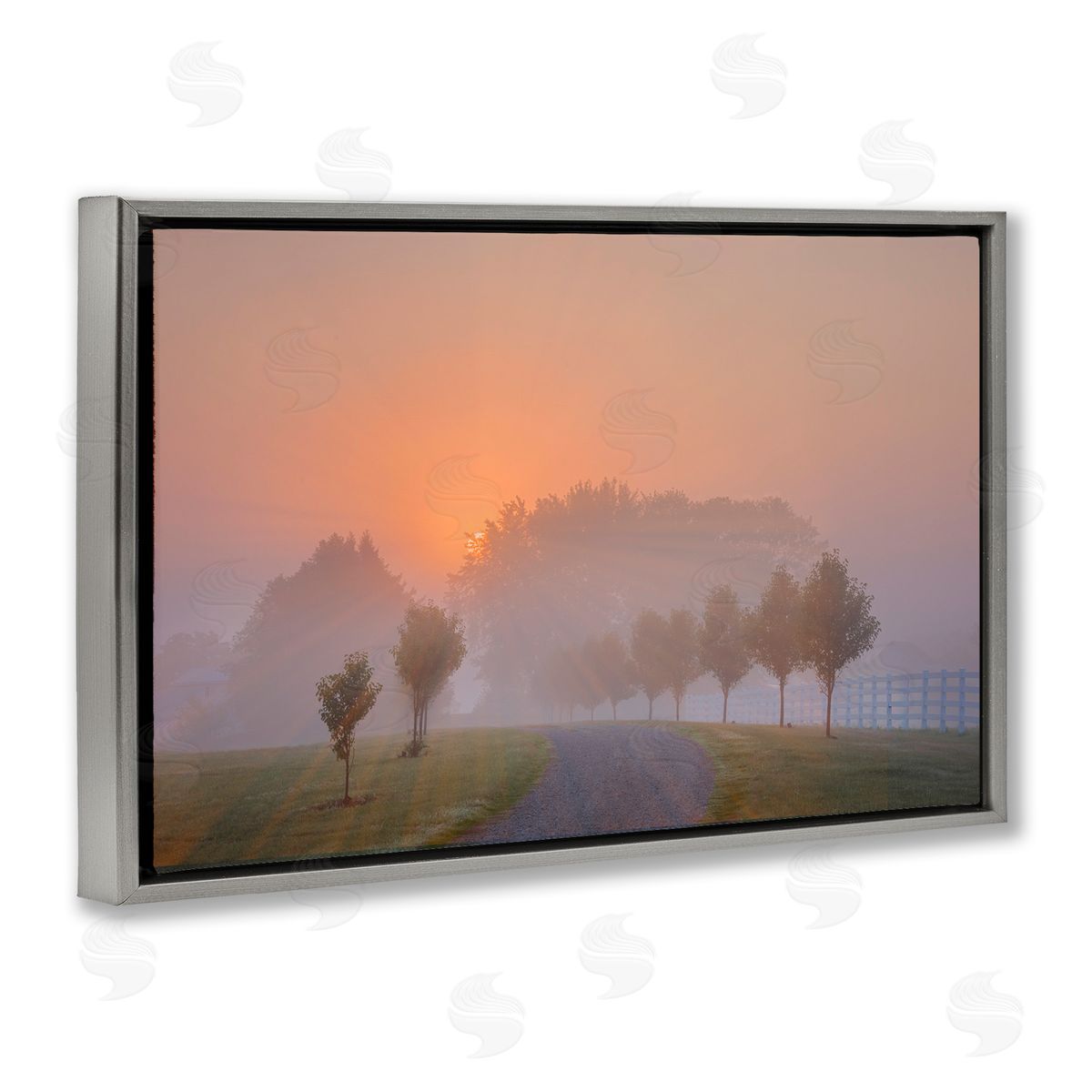 Marty Hulsebos Grove Path at Sunset Gray Floating Frame Canvas Wall Art Print