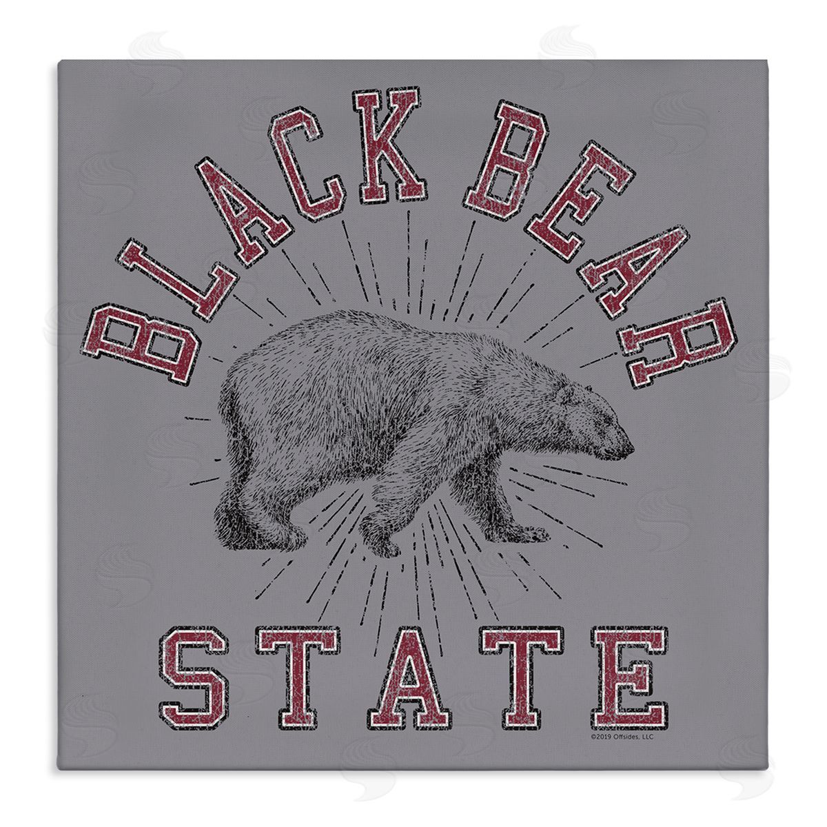 Spirit Animals/Life Is High Vintage Black Bear State Canvas Wall Art Print
