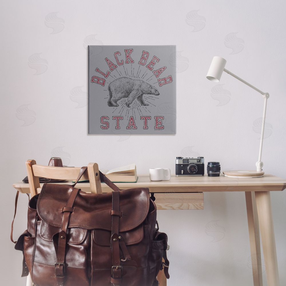 Spirit Animals/Life Is High Vintage Black Bear State Canvas Wall Art Print in Room