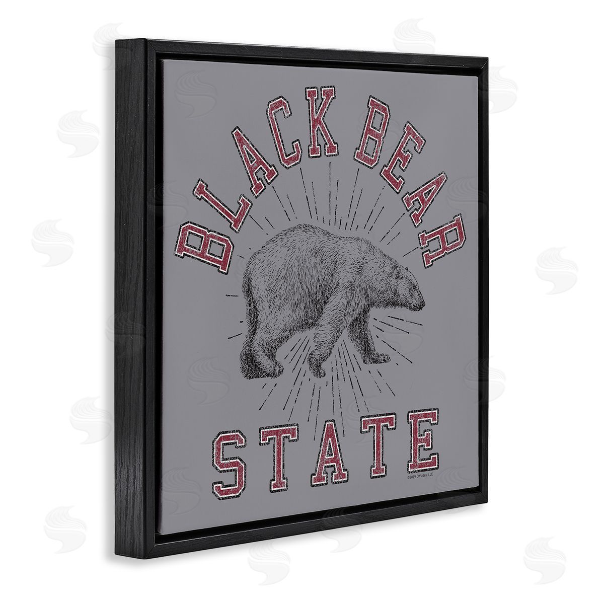 Spirit Animals/Life Is High Vintage Black Bear State Black Floating Frame Canvas Wall Art Print