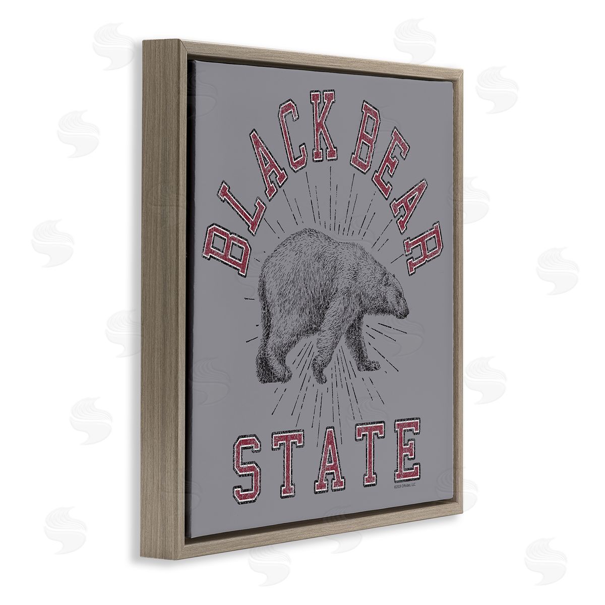 Spirit Animals/Life Is High Vintage Black Bear State Brown Floating Frame Canvas Wall Art Print