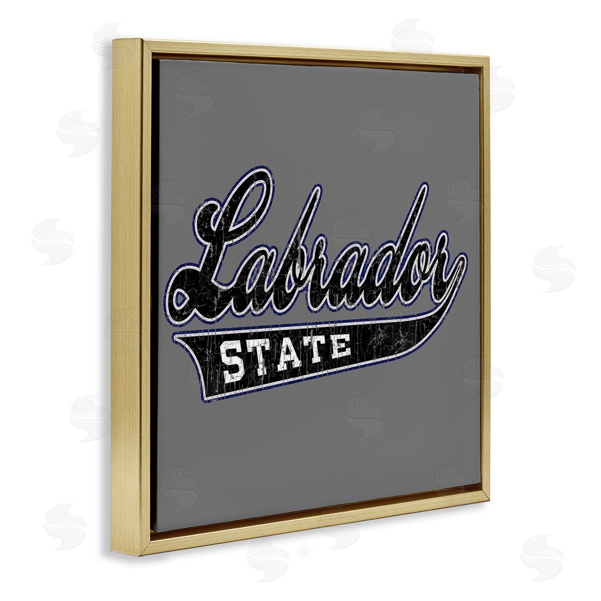 Spirit Animals/Life Is High Varsity Labrador State College Gold Floating Frame Canvas Wall Art Print