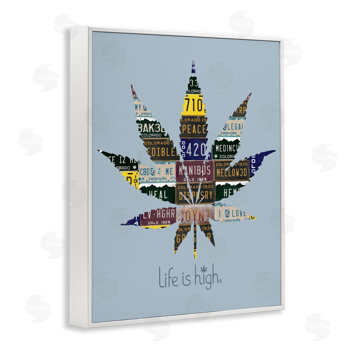 Higher Learning/Life Is High Life Is High with Plant White Framed Giclee Wall Art Print