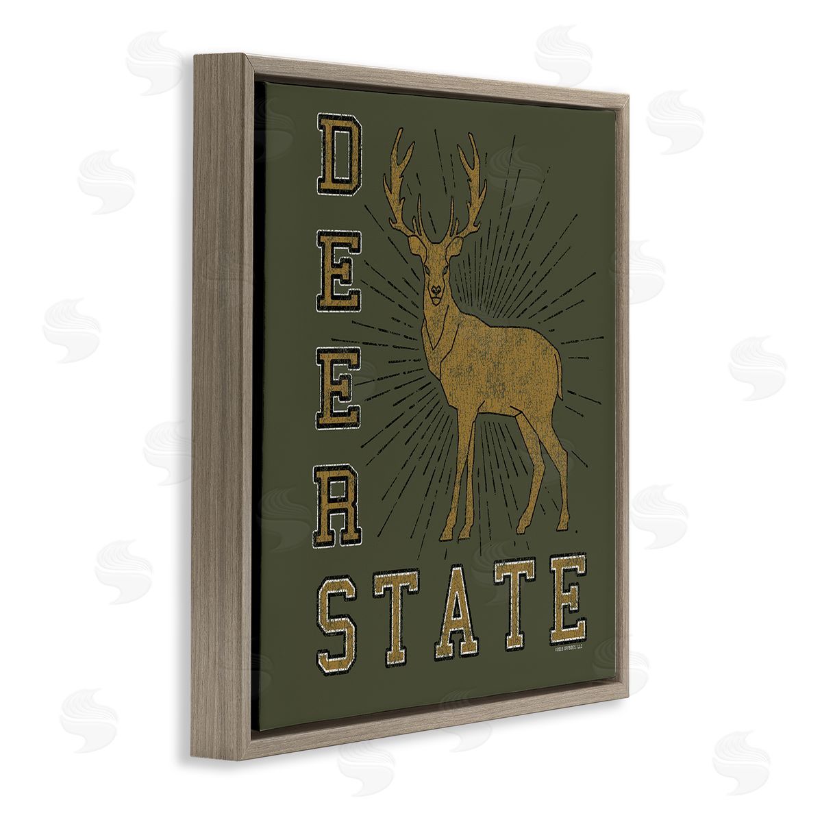 Spirit Animals/Life Is High Vintage Deer State Brown Floating Frame Canvas Wall Art Print