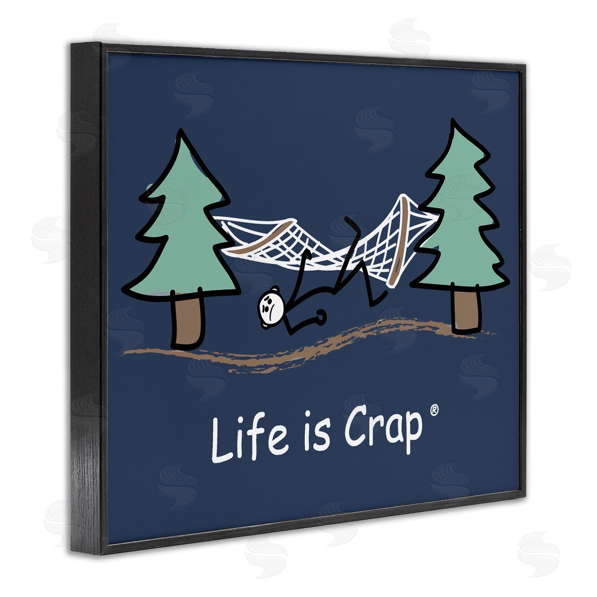 LIC Life Is Crap Hammock Black Framed Giclee Wall Art Print