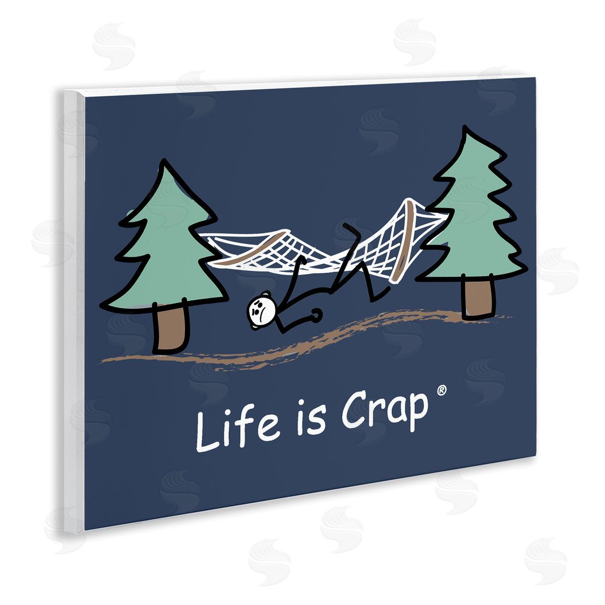 LIC Life Is Crap Hammock Wooden Wall Plaque Art Print