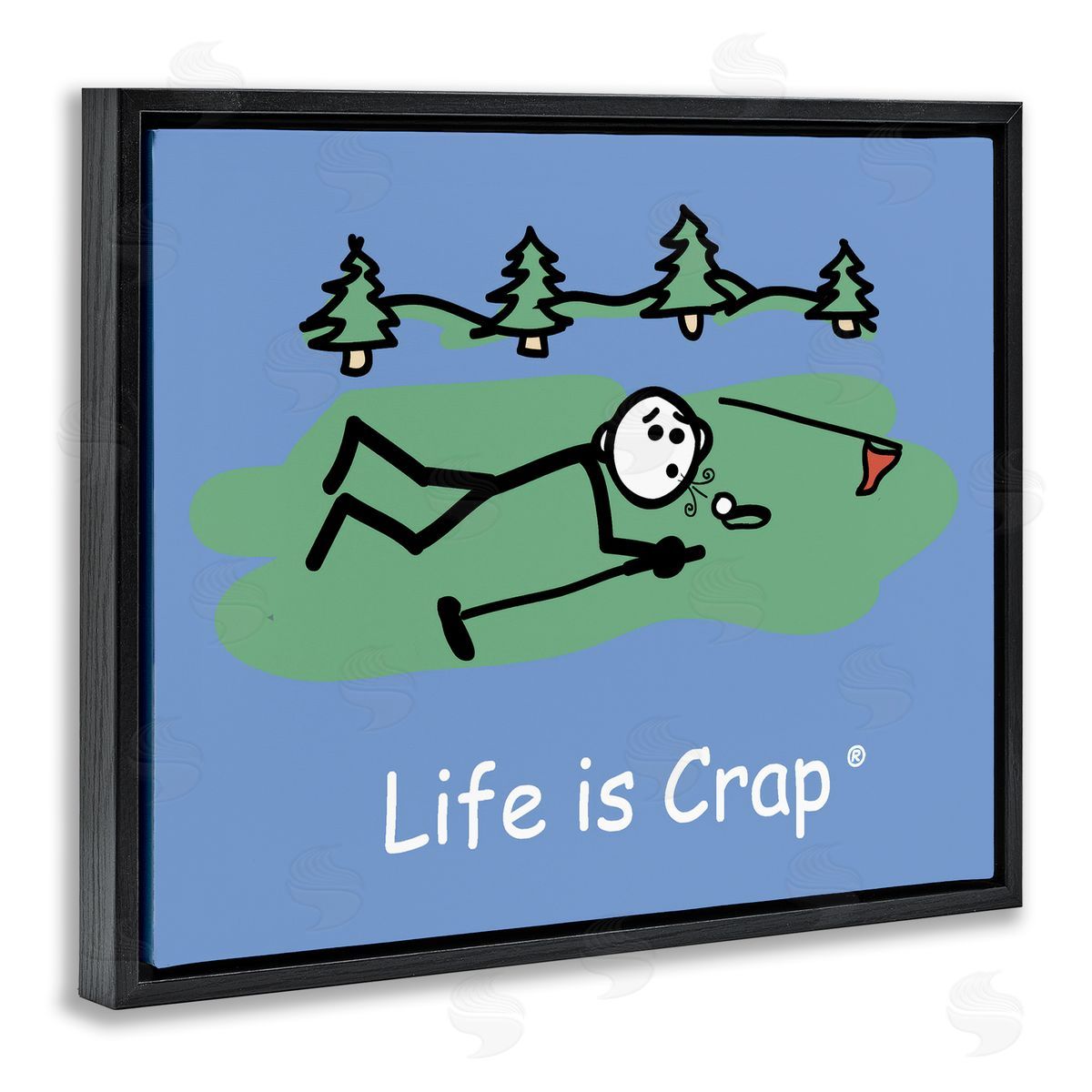 LIC Funny Golf Blow Black Floating Frame Canvas Wall Art Print