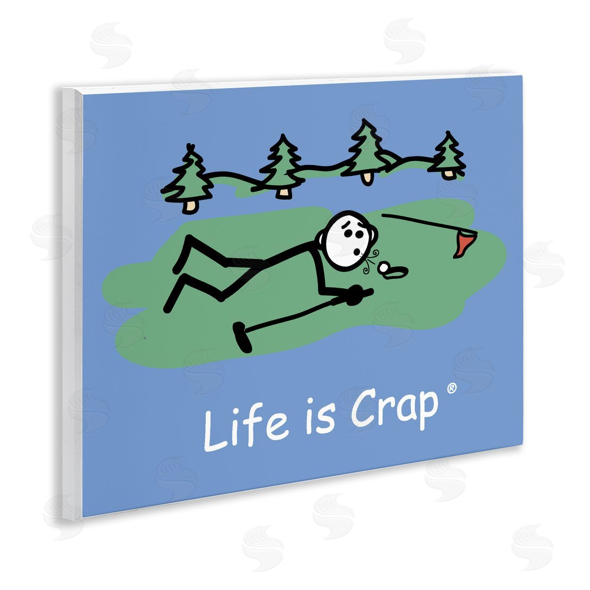 LIC Funny Golf Blow Wooden Wall Plaque Art Print