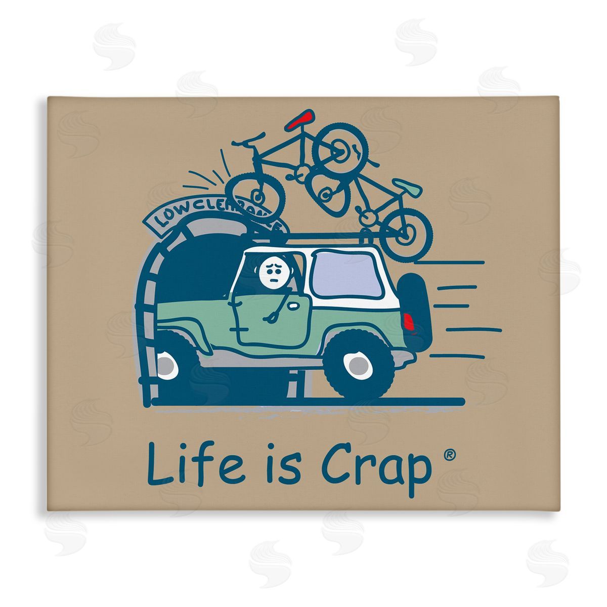 LIC Falling Bikes Overpass Canvas Wall Art Print