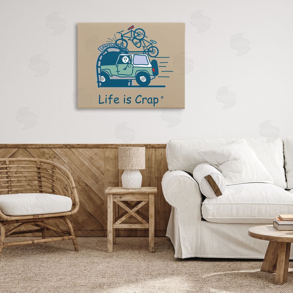 LIC Falling Bikes Overpass Canvas Wall Art Print in Room