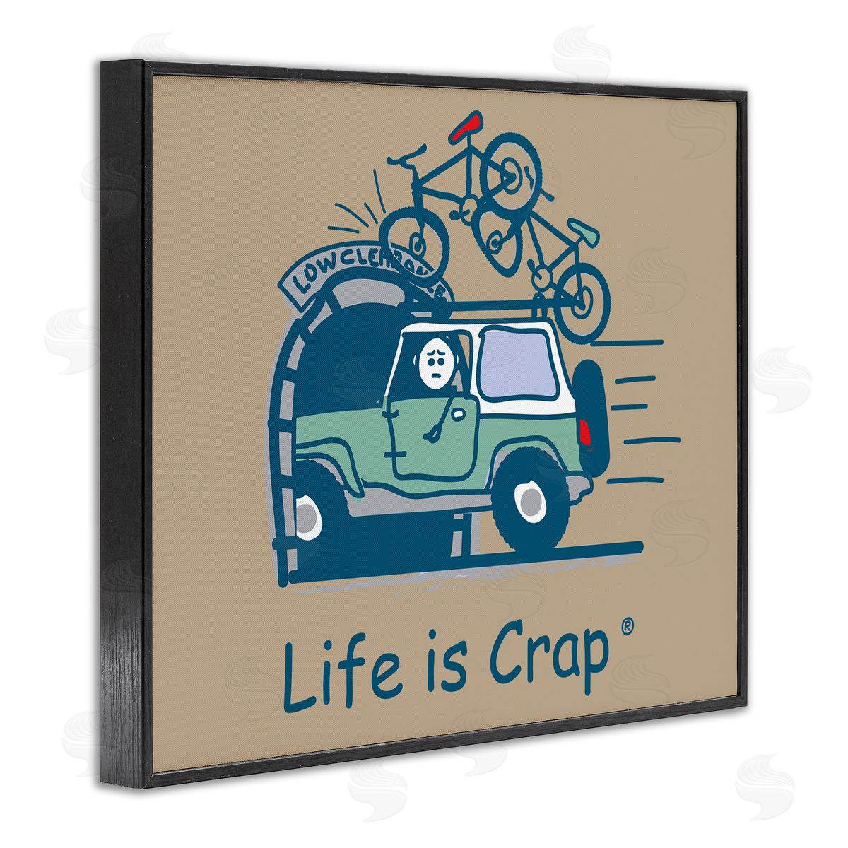 LIC Falling Bikes Overpass Black Framed Giclee Wall Art Print